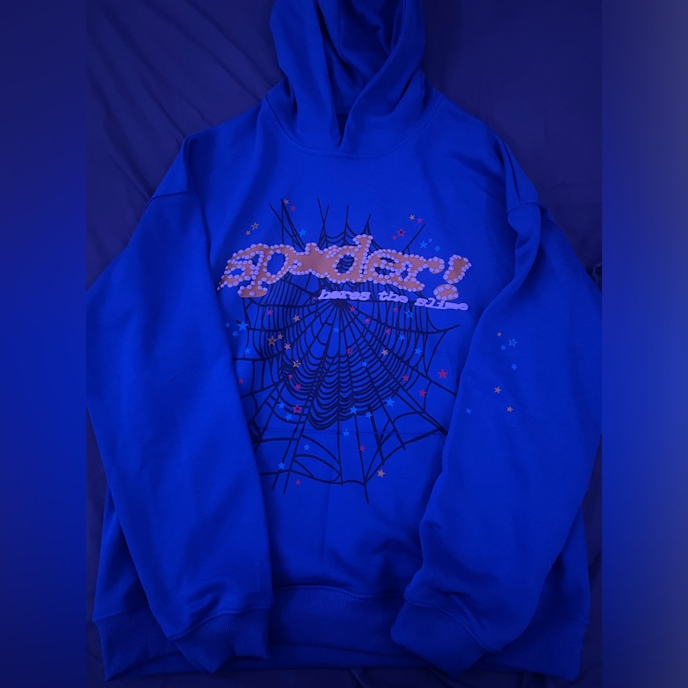 Sp5der TC Blue Hoodie - Men’s size medium